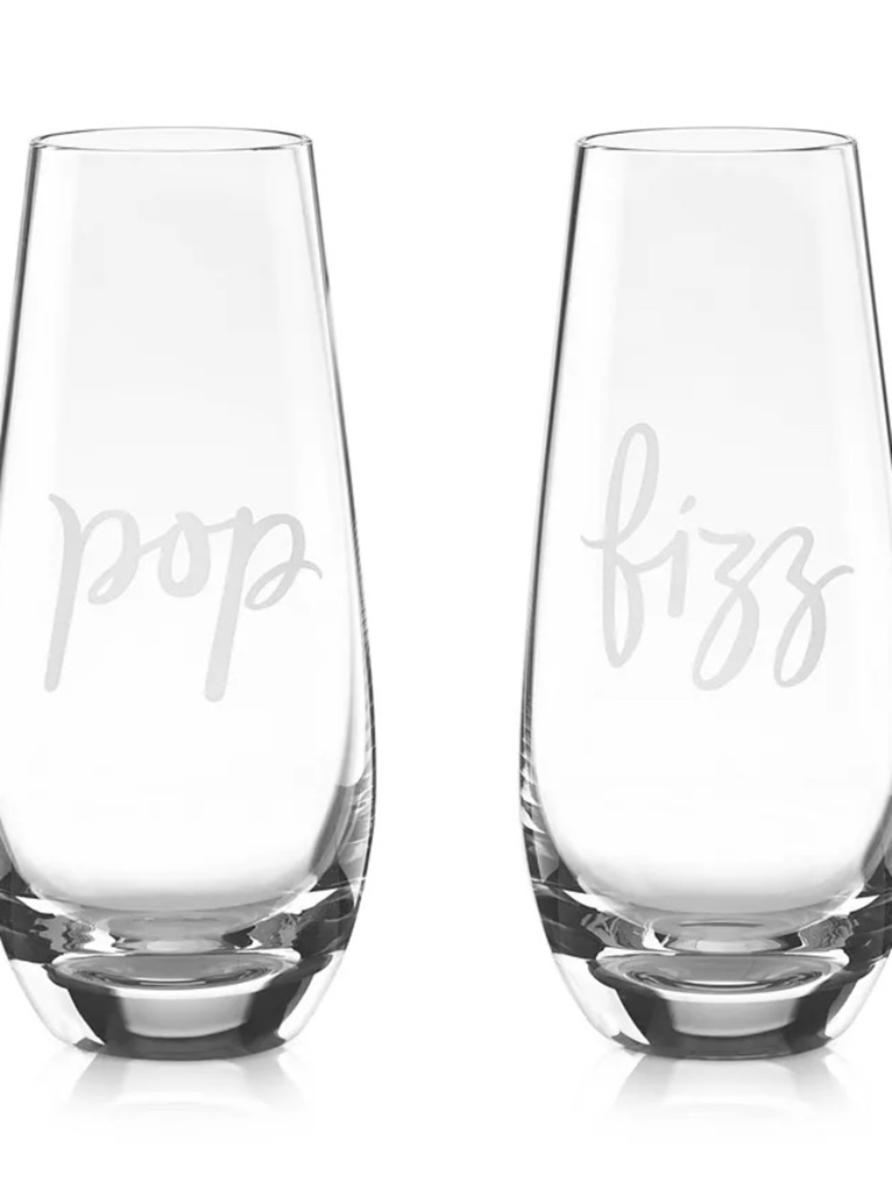 Kate Spade Two of a Kind Pop & Fizz Set of 2 Stemless Champagne Glasses